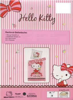 Bettwäsche Hello Kitty - Streifen - 135 x 200 cm + 80 x 80 cm - Renforcé